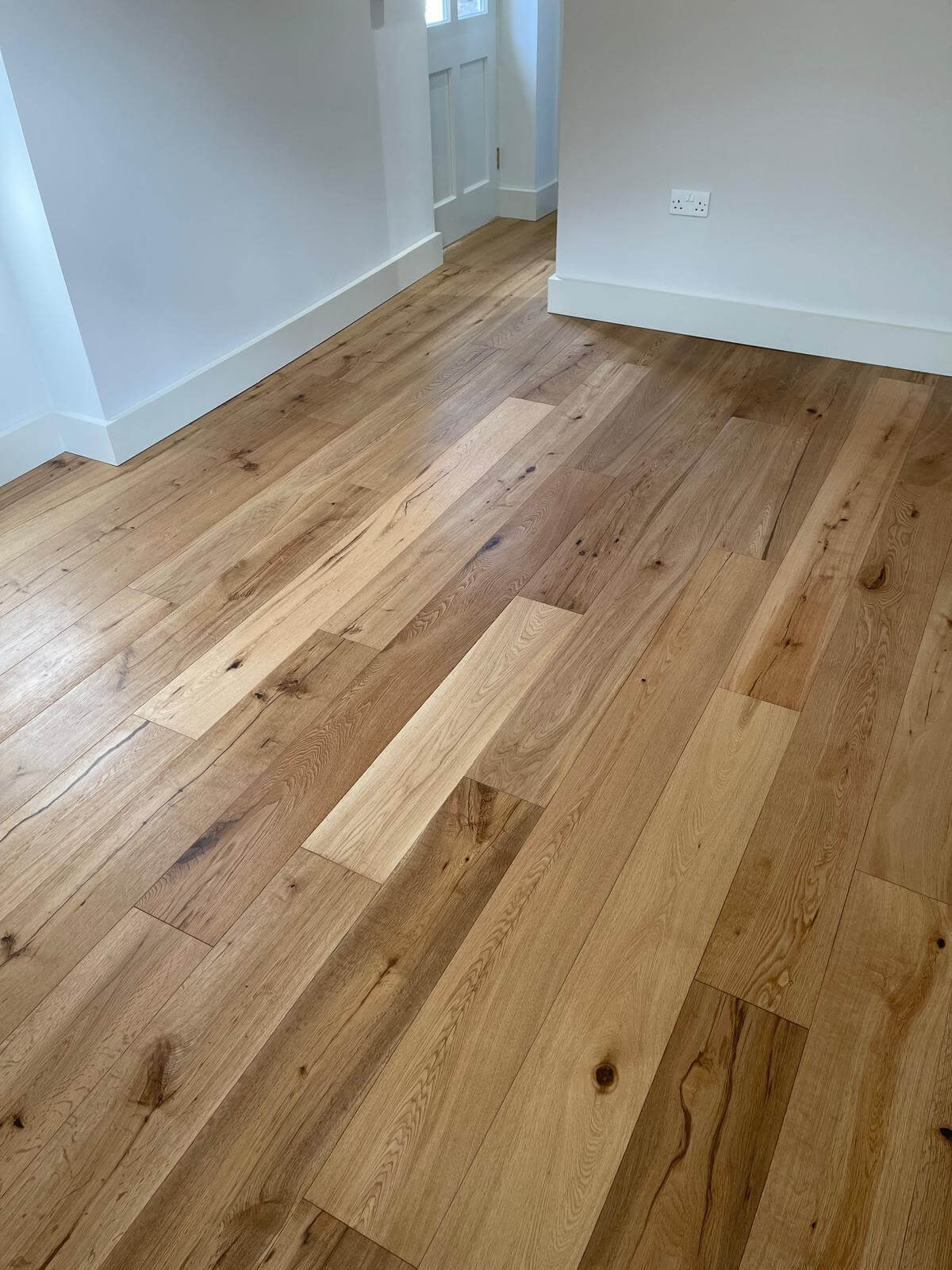 Solid oak wood flooring in a holiday let